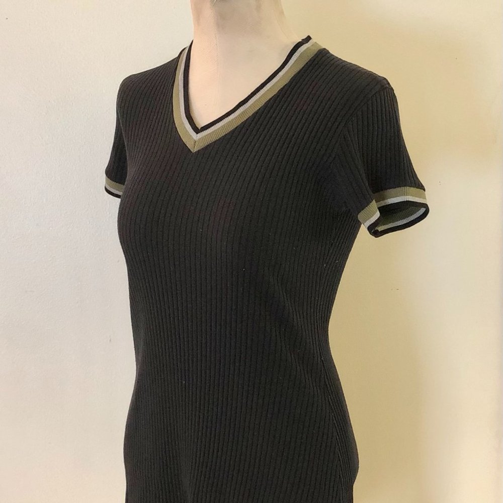 Sporty Little Ribbed Crew Neck Dress
